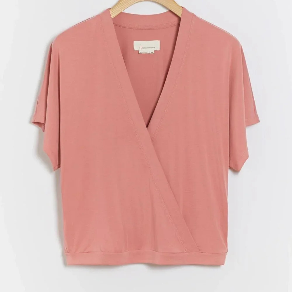 Anthropologie Womens Small Ayla Surplice Wrap Jersey Top